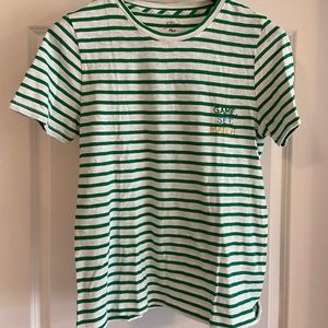 Striped J Crew tennis tee